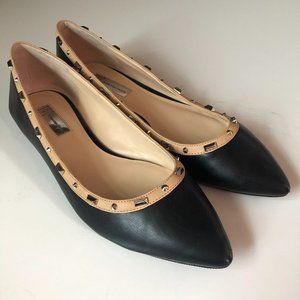 I.N.C Black Tan Studded Flats